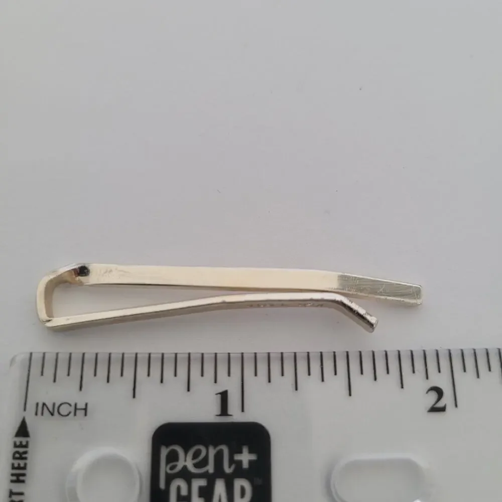 KSD‎ Low Gold Tie Bar Clip Stick Clasp Retro Vintage Small Minimalistic
